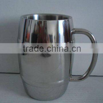 Double wall metal beer mug