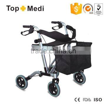 Rehabilitation Therapy Supplies Topmedi High End Four-wheel Aluminum Walking Chair