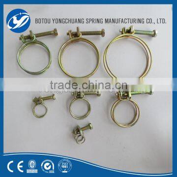High technology Galvanized double steel wire hose clamp manufacuturer