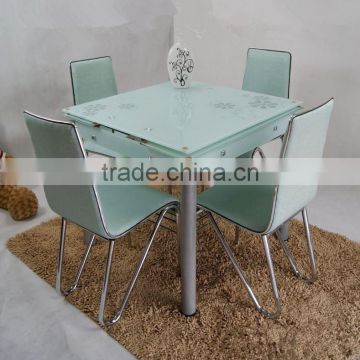 2016 high quality popular new modern design glass expandable dining set