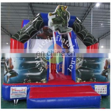 2017 most popular inflatable Spiderman slide for fun,giant inflatable slide for sale