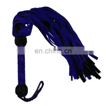 HMB-510E LEATHER FLOGGER 36 TAILS SUEDE SOFT BULLWHIPS GREEN BLACK WHIPS