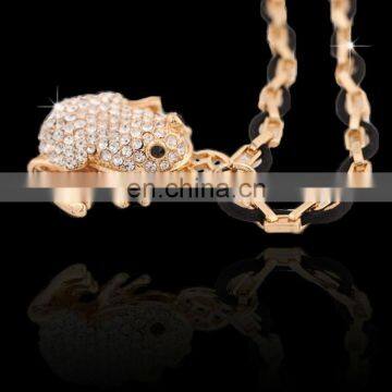 Promotional wholesale custom crystal souvenir metal Austria rhinestone necklace for women MCB-0014