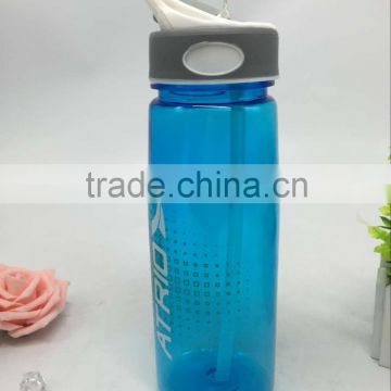 plastic water bottle with spout straw 0.6L