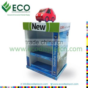Easy Assmble Cardboard Pallet Display for Toy Car Display Case, Double Sided LCD Display
