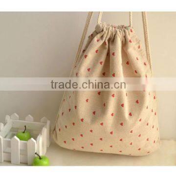 wholesale small jute bags drawstring backpack