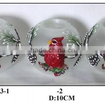 beautiful glass round tealight holders with animal painting