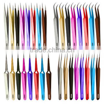 Custom Colors Eyelash extension Tweezers / Straight / Pointed / Pro Straight / Curve / Semi Curve / X Type / A Type