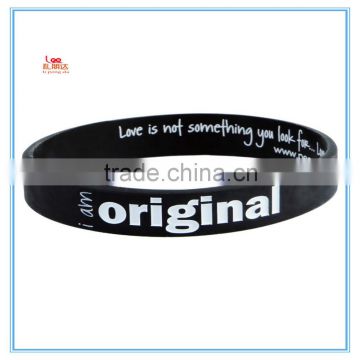 OEM embossed/raised logo silicone bracelets, slap silicone wristband for adult man and woman