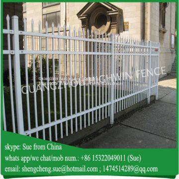 White color european style wrought iron fence & gate