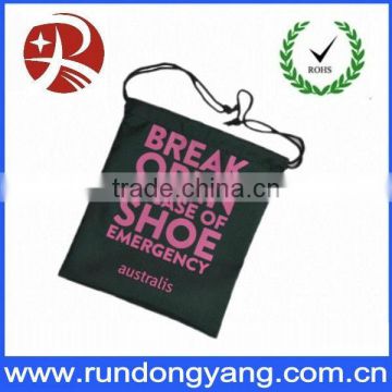 hot sales customize recycled drawstring shoe bag with logo printed