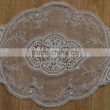 Beautiful colorful water soluble embroidery turkish round lace table cloth