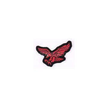 Red Engle Shape Machine Embroidered Badges , Embroidered Shoulder Patches
