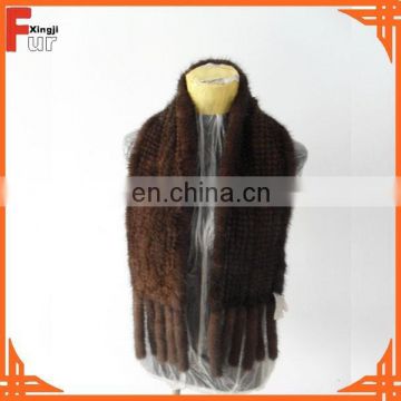 For Lady Knitted Mink Fur Scarf/Shawl