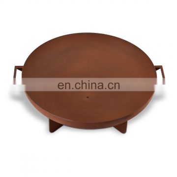 Round outdoor metal fire pit bowl for garden patio heating
