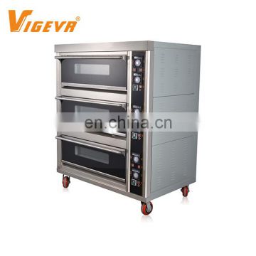 3 Deck 6 Tray Professional Cake Pizza Machine Bakery Electric Commercial Pizza Oven