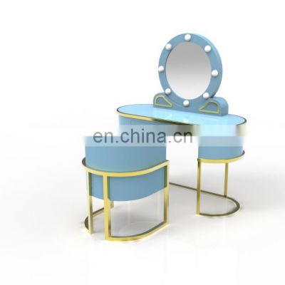 High Quality MDF Children Wooden Children Furniture Kids Dressing Table and Chair Set with Stool for Girl