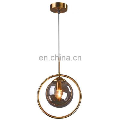 Golden Modern Design Glass Shade Pendant Lamp Modern Ball Hanging Lighting LED Indoor Decor Chandelier