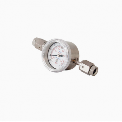 Ultra-high purity diaphragm type online instrument, all steel 50MM EP grade，Parallel installation, all stainless steel clean pressure gauge