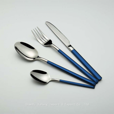 Great Selling Top Quality Cutlery Sets Silver And Blue Classical Flatware High Demanded For Italian Restaurants