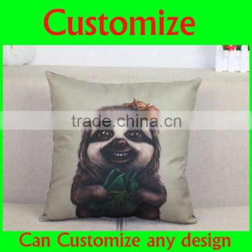 OEM 100% cotton printed cute animal home decorative pillow case without border