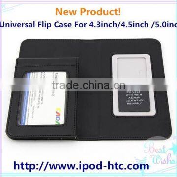 New Product Universal Flip Case,Universal Flip Case For 4.3inch/4.5inch /5.0inch,Leather Universal Flip Phone Case