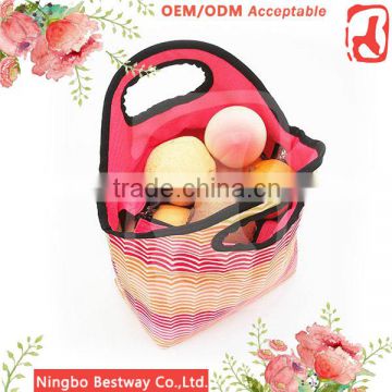 Kids neoprene lunch bag, Insulated picnic cooler bag for girls
