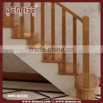 interior fancy wooden deck stair railing