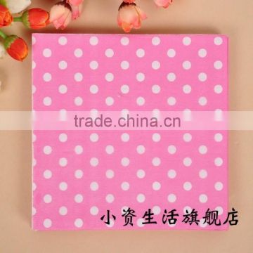 Sales Promotion , Restaurant, Wedding, Party Festival etc Decoration Pink Wave Point Style Napkin
