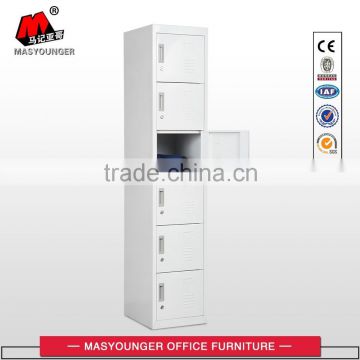 high quality bright white metal six tiers vertical locker