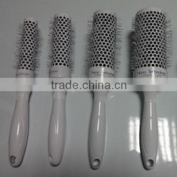 2014 new and high quality steel mix nylon round ceramic hair brush