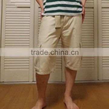 mens hand pockets half zipper cargo pants
