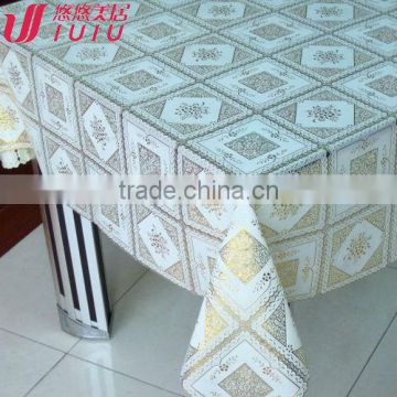 Fashionable design lace table cloth, printed pvc tablecloth