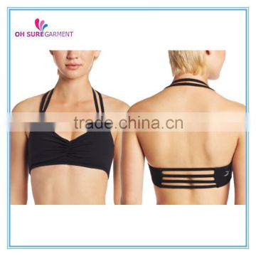 womens dry fit logo printed nylon fitness bra