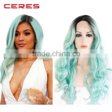 long curly wig hair colors ombre color wig with factory price