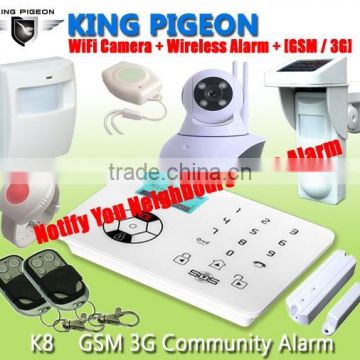 GSM Quad-Band 850/900/1800/1900MHz gsm wireless home burglar security alarm system K8