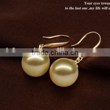 18k yellow golden south sea 10-11mm pearl earrings
