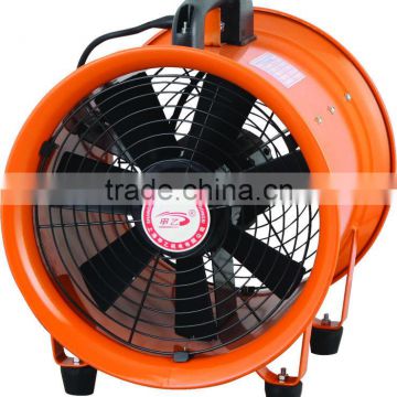 Portable power-operated axial flow exhaust ventilator
