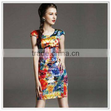 2014 high quality fashion design personalized digital printed fashion dress