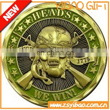 Customized metal soft enamel coin with gold plating