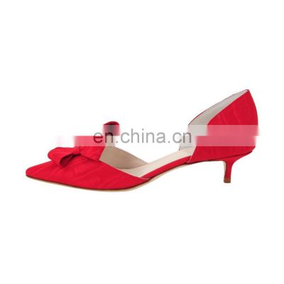 2020 new arrival women red color shoes design bow tie ladies heel pointed toe footwear sandals other color are available