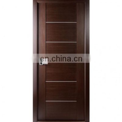 Beautiful solid panel metal bedroom decorative latest wooden interior commercial office brown entrance modern novel design door