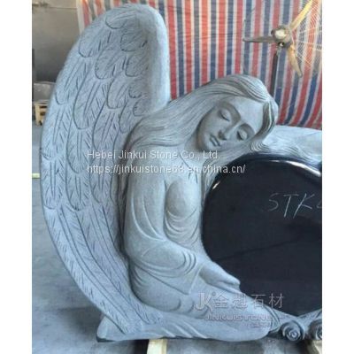 Angel Heart Kneeling Granite Tombstone European Style made by nature stone