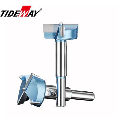 Tideway 12mm-65mm Forstner Drill Bits Tips Woodworking Tools Hole Saw Cutter Hinge Boring Round Shank Tungsten Carbide Cutter