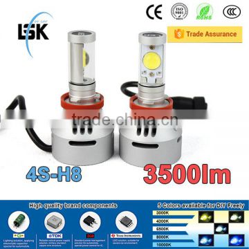 Excellent lighting super bright 3500lm 4s h8 car led headlight 5 color available