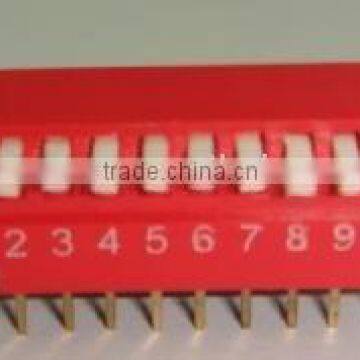 50V hot selling high quality red 10 pin DIP slide switch