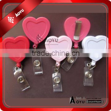 2014 popular heart shape yoyo badge reel