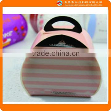 Pink and white stripes cake paper packaging box