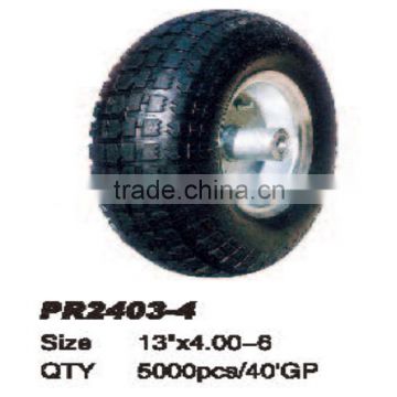 Rubber Pnuematic wheels manufactures for hand truck wheel 13x4.00-6