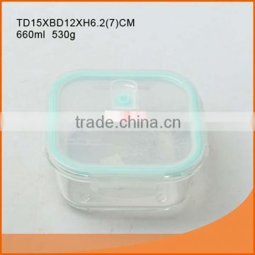 Hot selling 660ml airtight and microwave safe glass food container for America market                        
                                                Quality Choice